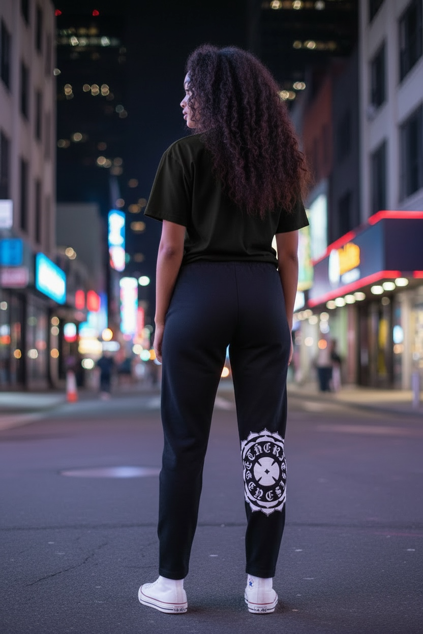 Etheric Lotus flower black sweatpants