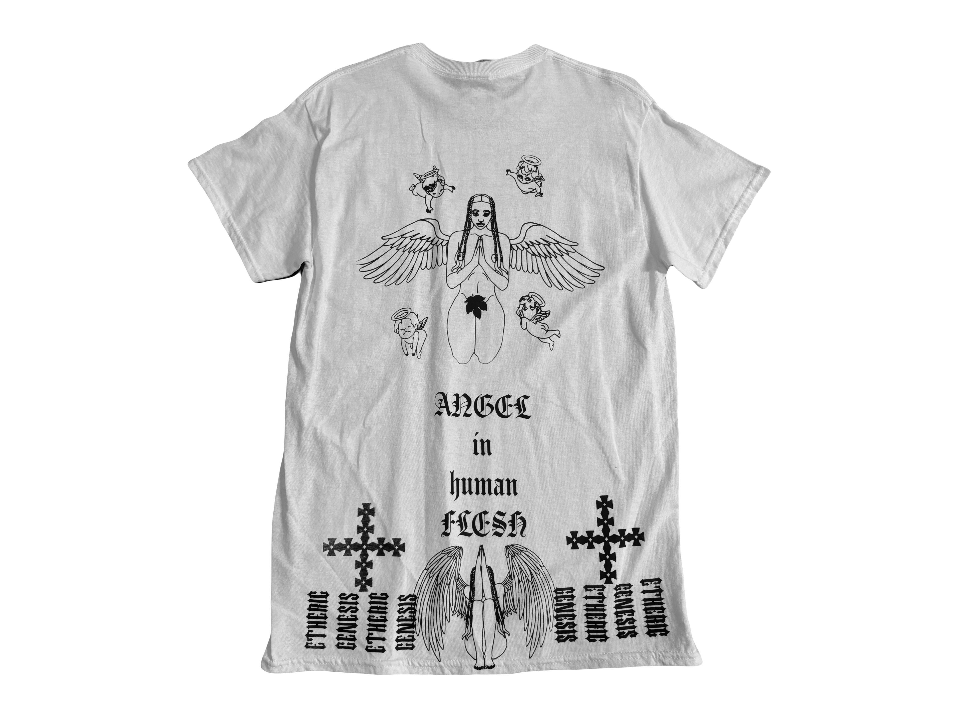 Angel in human flesh white t-shirt