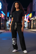 Etheric Lotus flower black sweatpants